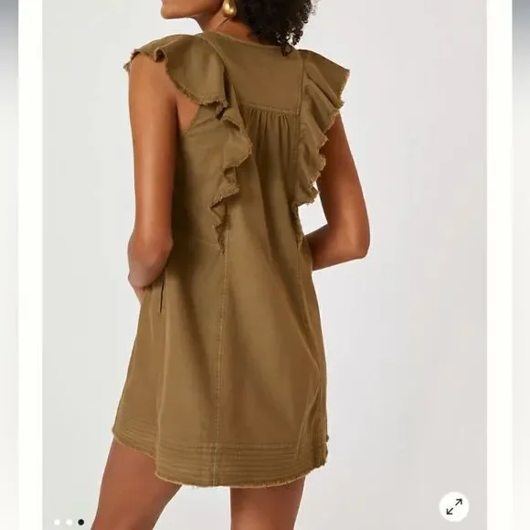 Pilcro Flutter-Sleeve Buttondown Tunic Dress - Picture 3 of 3